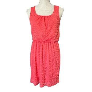 Maurice’s coral lace overlay sleeveless midi dress size small